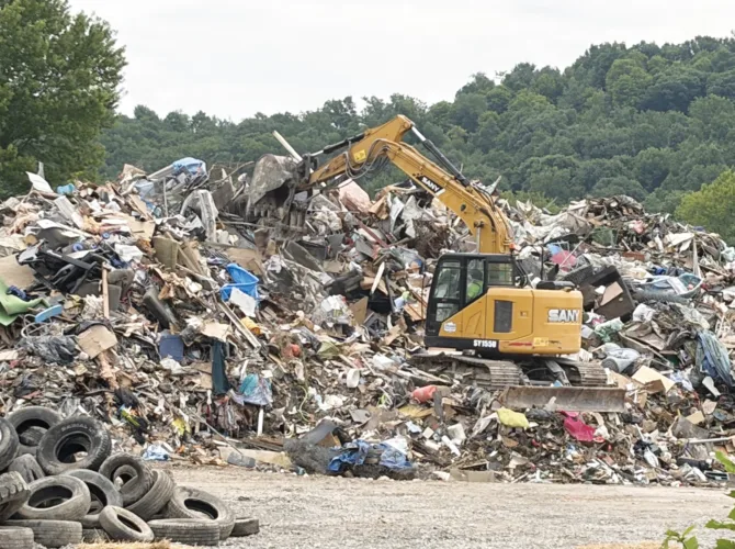 Mountains of Flood Debris